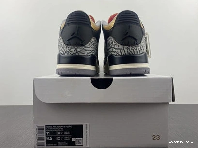 CK9246- Retro SoftTouch 3 3832 Jordan Black Gold Cement 1014